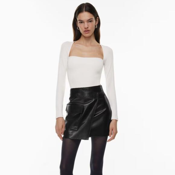 BABATON x ARITIZIA Contour Adorn Bodysuit Squareneck Ivory Sz M NWT {I35} - Picture 1 of 4